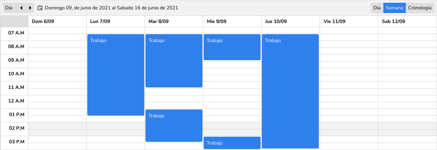 Calendario e Horarios